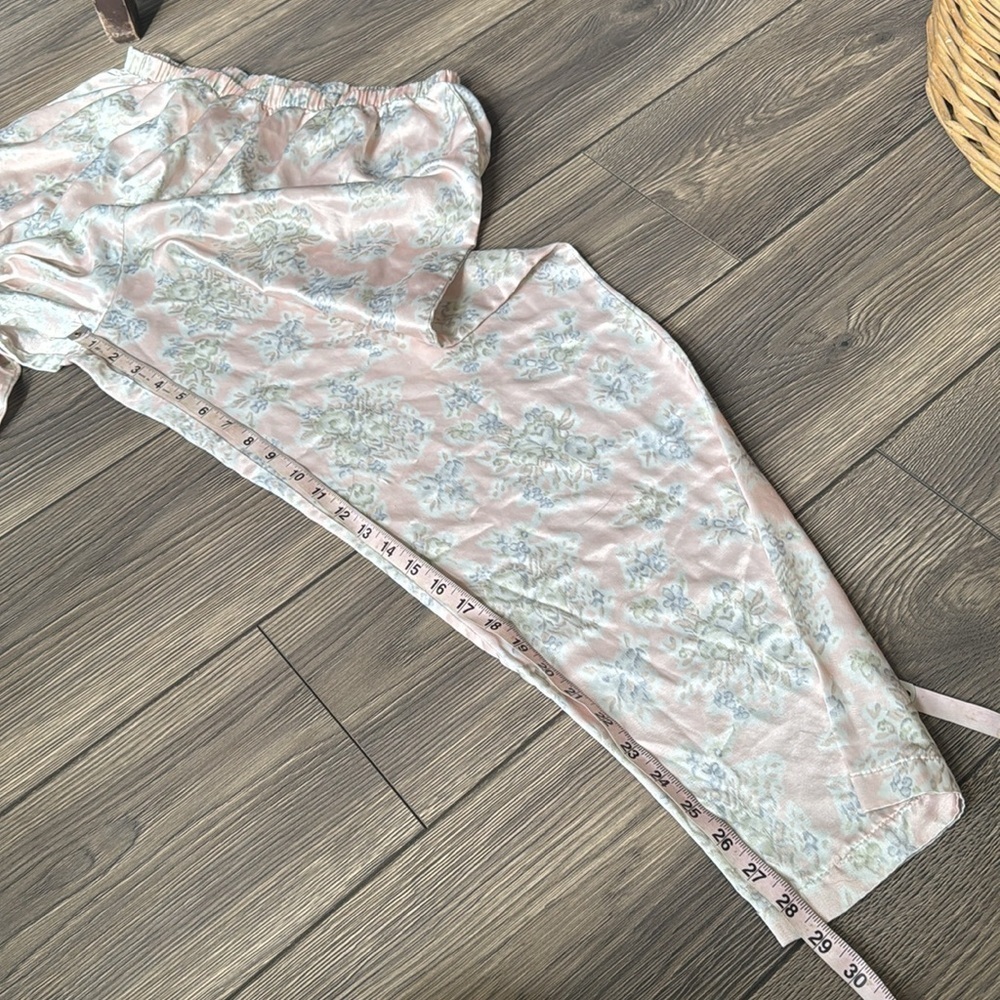 Vintage Amanda Stewart romantic floral pajama set size large baby pink - Picture 10 of 14